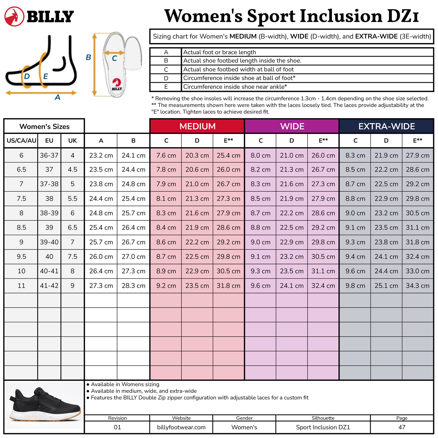 Kadın Mauve/Beyaz/Plum BILLY Sport Inclusion DZ1