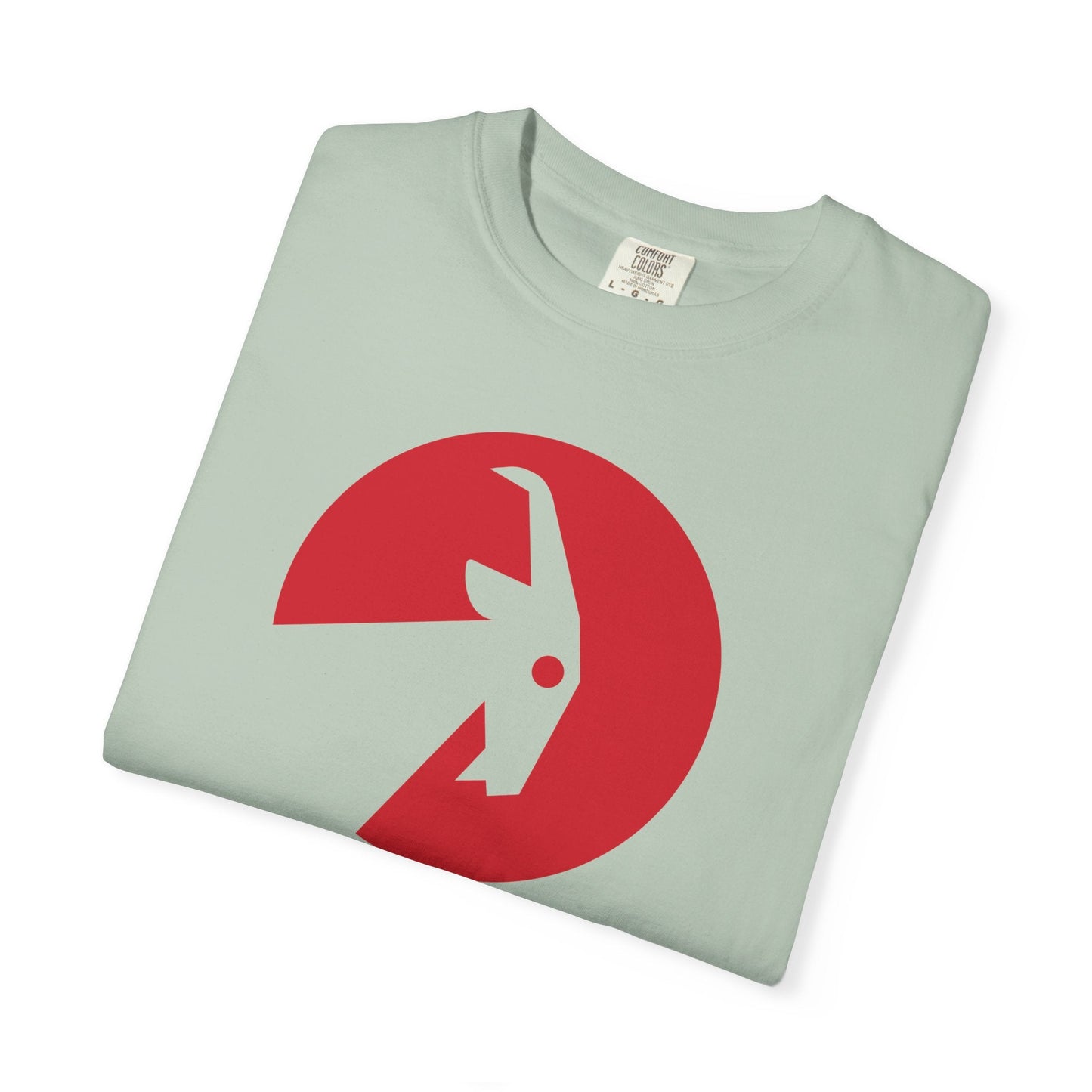 BILLY Unisex Garment-Dyed Tişört (Siyah/Kırmızı Vertical Logo)