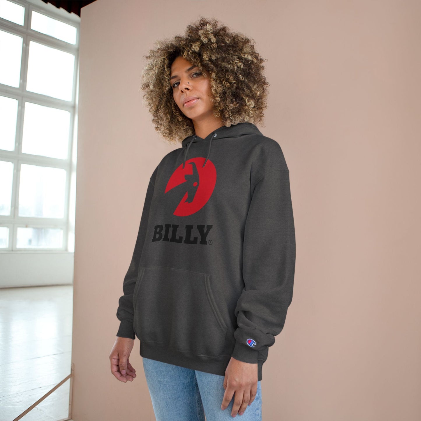 BILLY Core Adult Unisex Kapüşonlu (Kırmızı/Siyah Vertical Logo)