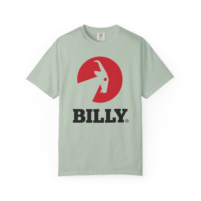 BILLY Unisex Garment-Dyed Tişört (Siyah/Kırmızı Vertical Logo)