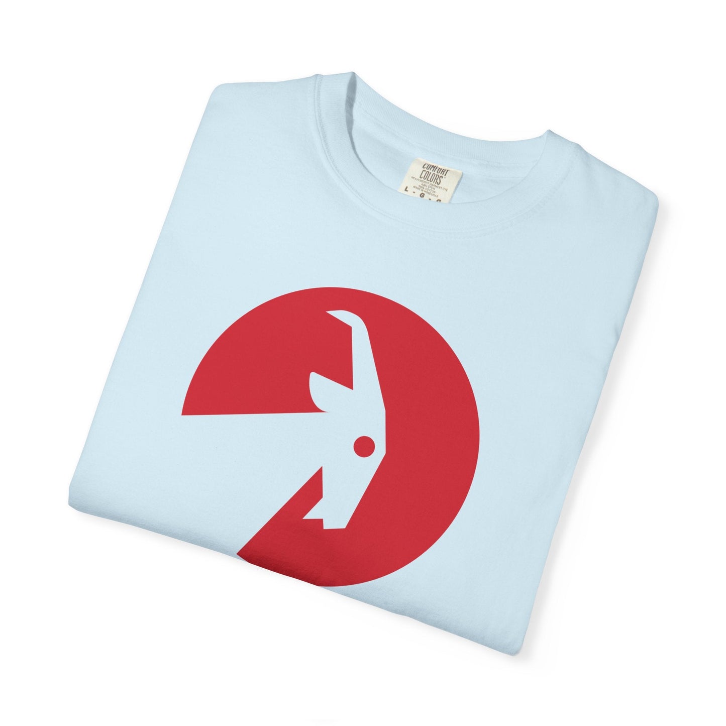 BILLY Unisex Garment-Dyed Tişört (Siyah/Kırmızı Vertical Logo)