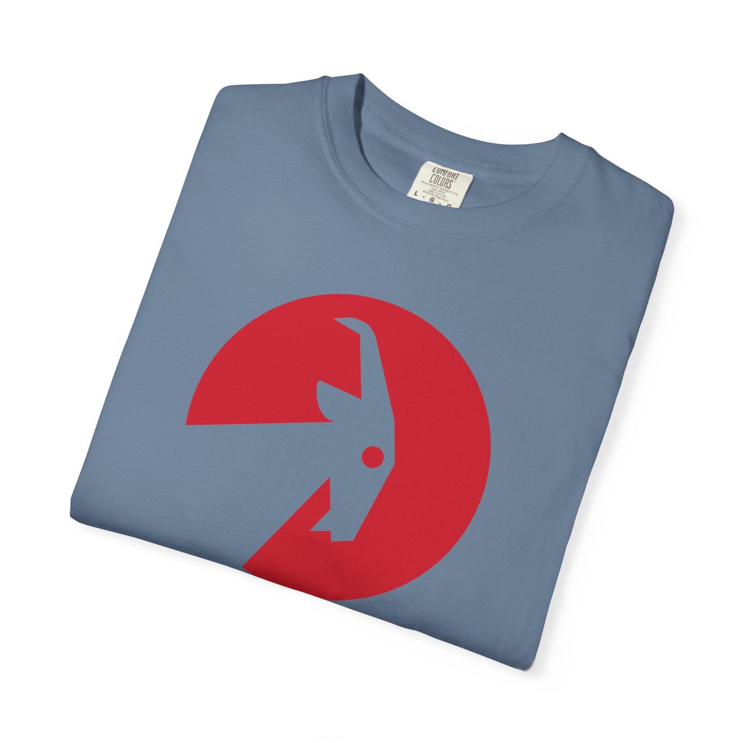 BILLY Unisex Garment-Dyed Tişört (Siyah/Kırmızı Vertical Logo)